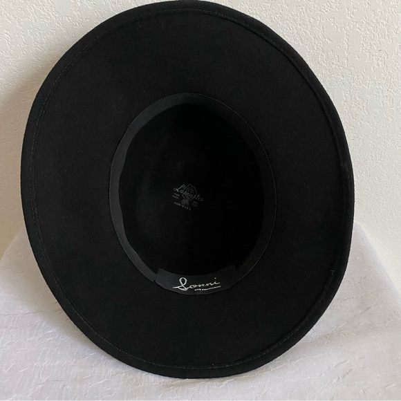 Sonni San Francisco Hat Vtg Black Wool Lancaster Fedora w Ribbon Made in USA - Picture 6 of 8